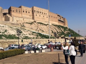 The Citadel of Erbil - a historic tell or mound. Claims are that Erbil is the oldest continuous inhabited city in the world.