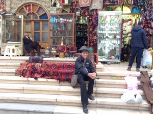 Art sitting in Erbil market - a false sense of normality only 25 miles from the ISIS front.