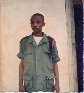 Junior in his days as a child soldier.